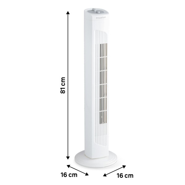 Ventilator Turn Fara Elice 42W, 3 Viteze, Oscilație 70°, Timer 2 Ore, Debit 1489 m³/h, 81 cm,Alb