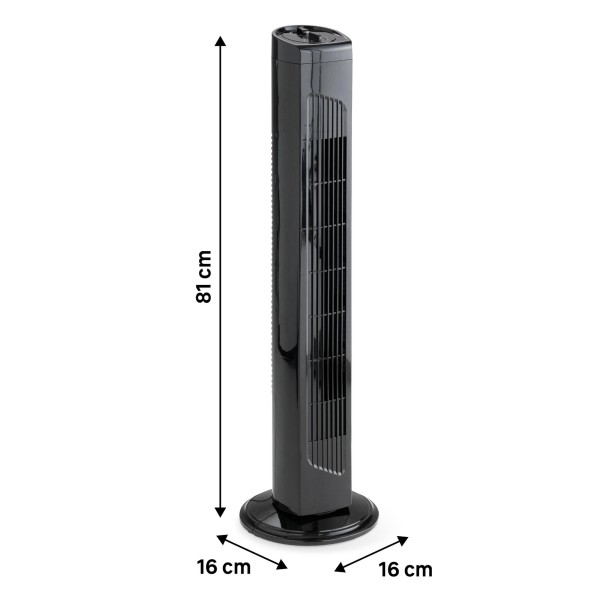 Ventilator Turn Fara Elice 42W, 3 Viteze, Oscilație 70°, Timer 2 Ore, Debit 1489 m³/h, 81 cm, Negru