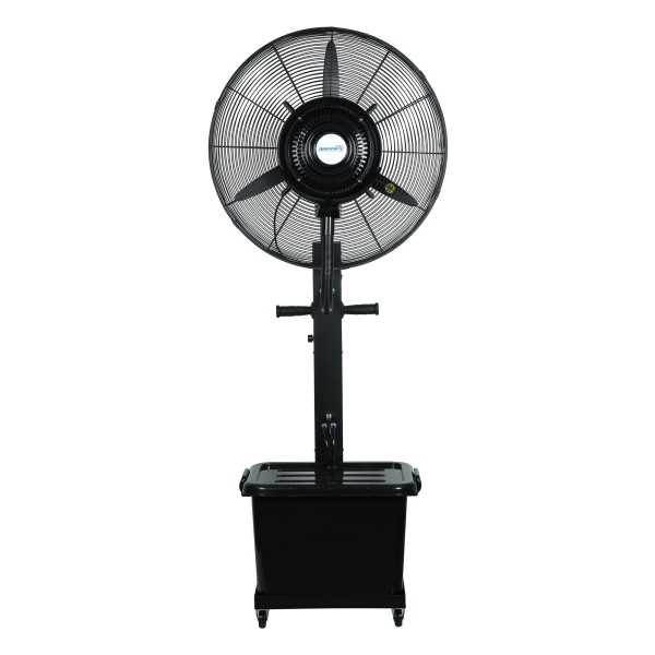Ventilator Pulverizare Apă 65 cm, Rezervor 41L, Motor 100% Cupru, 260W, 3 Viteze, Oscilație 90°, Negru