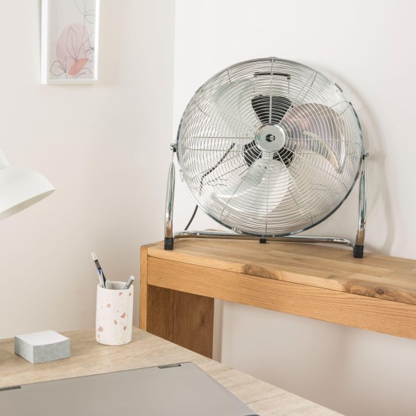 Ventilator de Podea 120W, Ø45 cm, 3 Viteze, Timer, Argintiu