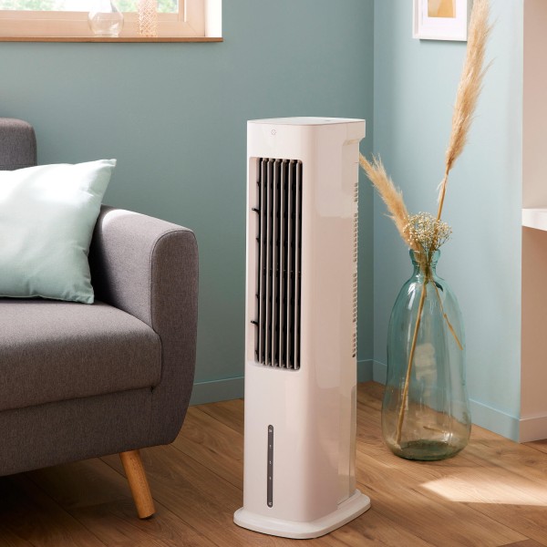 Răcitor de Aer Turn Cube 55W, Rezervor 5L, Telecomandă, Timer 7 Ore, 3 Viteze, Oscilație 60°, Alb