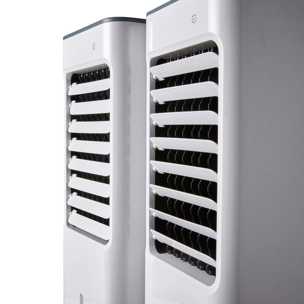 Răcitor de Aer 50W, Rezervor 4.8L, 3 Viteze, 2 Acumulatoare de Gheață, Filtru Lavabil, 70 cm, Alb/Gri