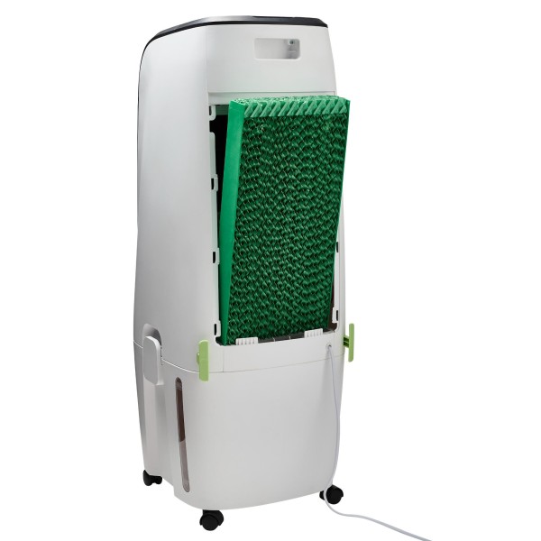 Răcitor de Aer 110W, Rezervor 20L, 4 Viteze, Telecomandă, Timer 8 Ore, Filtru Lavabil, Alb/Negru