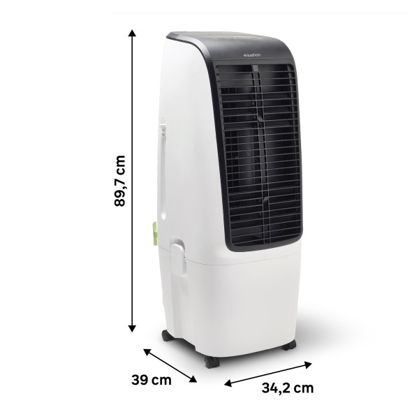 Răcitor de Aer 110W, Rezervor 20L, 4 Viteze, Telecomandă, Timer 8 Ore, Filtru Lavabil, Alb/Negru