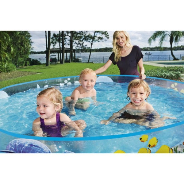 Piscină Rotundă pentru Copii Bestway 183 cm, Model Peștișori, 946 Litri, 2-4 Ani