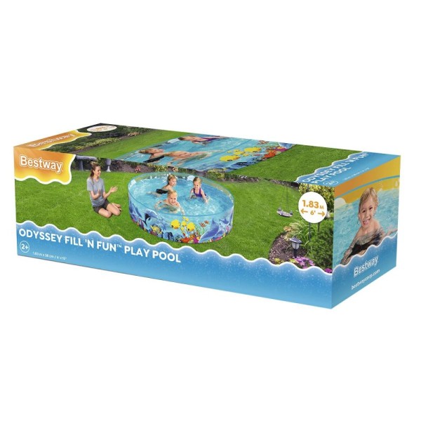Piscină Rotundă pentru Copii Bestway 183 cm, Model Peștișori, 946 Litri, 2-4 Ani