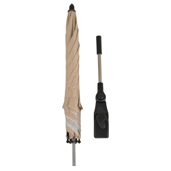 Umbrelă Universală pentru Cărucior Moni Umbuddy Beige, Protecție UV, Reglabilă, 80x80 cm