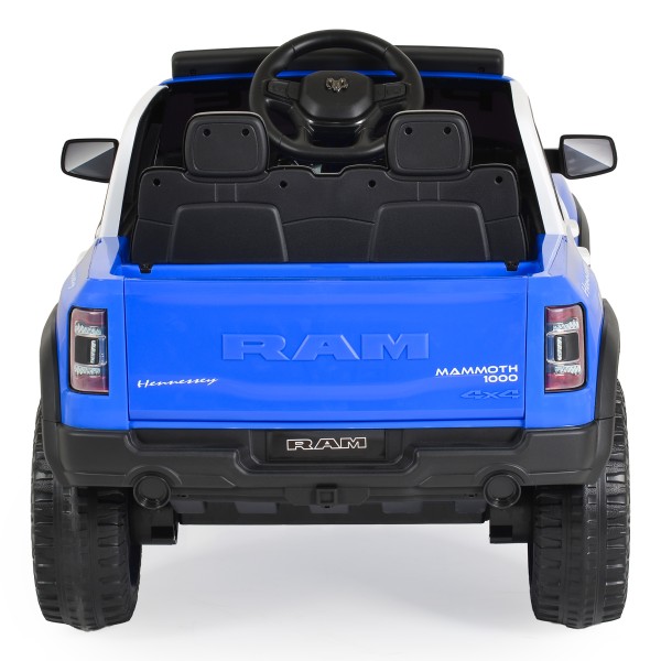 Mașină Electrică Poliție RAM Mammoth 1000 Blue, 2 Motoare 35W, Telecomandă 2,4 GHz, 3-8 Ani
