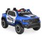 Mașină Electrică Poliție RAM Mammoth 1000 Blue, 2 Motoare 35W, Telecomandă 2,4 GHz, 3-8 Ani