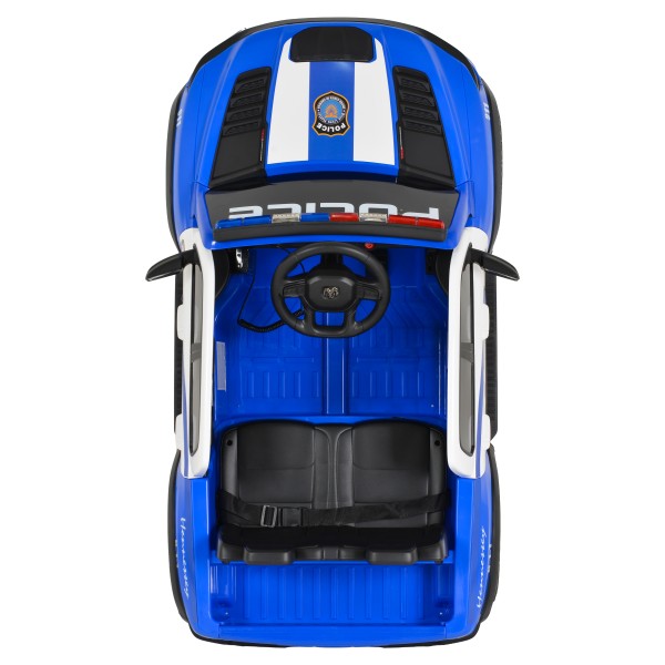 Mașină Electrică Poliție RAM Mammoth 1000 Blue, 2 Motoare 35W, Telecomandă 2,4 GHz, 3-8 Ani
