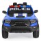 Mașină Electrică Poliție RAM Mammoth 1000 Blue, 2 Motoare 35W, Telecomandă 2,4 GHz, 3-8 Ani