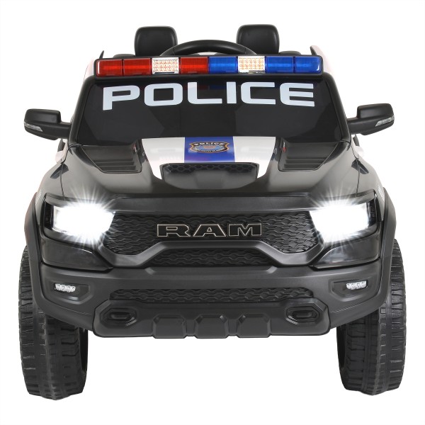 Mașină Electrică Poliție RAM Mammoth 1000 Black, 2 Motoare 35W, Telecomandă 2,4 GHz, 3-8 Ani