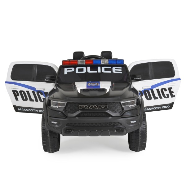 Mașină Electrică Poliție RAM Mammoth 1000 Black, 2 Motoare 35W, Telecomandă 2,4 GHz, 3-8 Ani