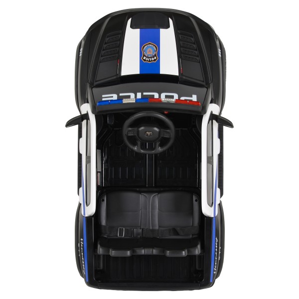Mașină Electrică Poliție RAM Mammoth 1000 Black, 2 Motoare 35W, Telecomandă 2,4 GHz, 3-8 Ani