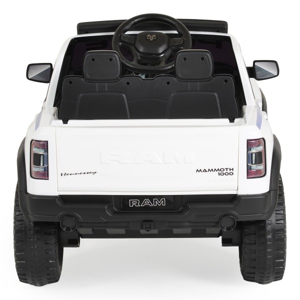 Mașină Electrică Poliție RAM Mammoth 1000 White, 2 Motoare 35W, Telecomandă 2,4 GHz, 3-8 Ani