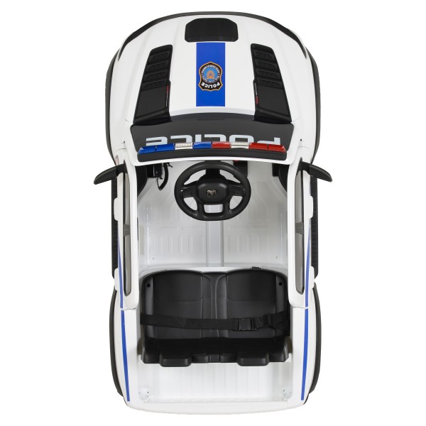 Mașină Electrică Poliție RAM Mammoth 1000 White, 2 Motoare 35W, Telecomandă 2,4 GHz, 3-8 Ani