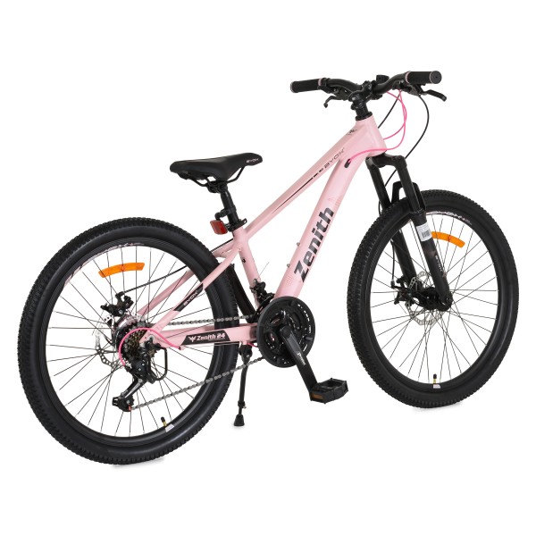 Bicicletă Copii Byox Zenith Pink 24", Cadru Aluminiu, 21 Viteze Shimano, Frâne Disc, 10 Ani+