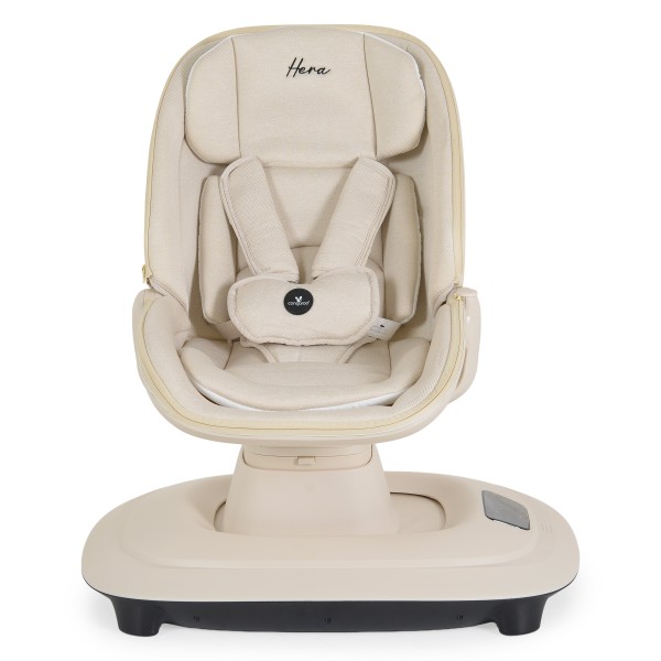 Leagăn Electric Bebelusi Cangaroo Hera Beige cu Aplicație Mobilă, 7 Moduri Balans, 360°, Muzică și Plasă de Insecte