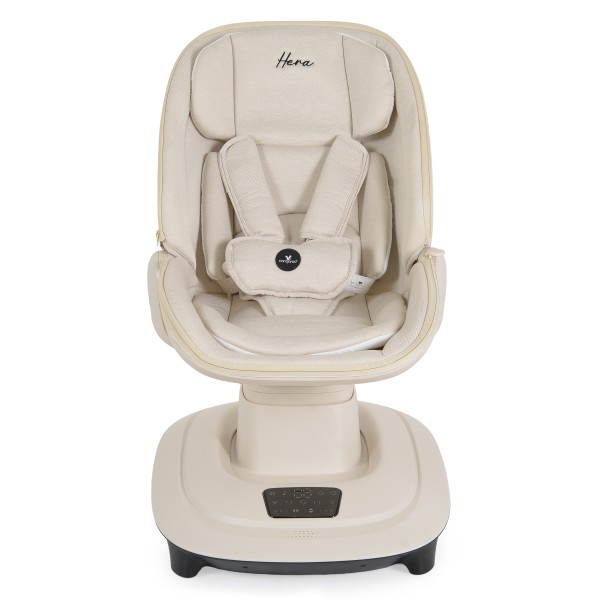 Leagăn Electric Bebelusi Cangaroo Hera Beige cu Aplicație Mobilă, 7 Moduri Balans, 360°, Muzică și Plasă de Insecte