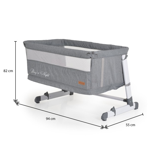 Pătuț Co-Sleeper 3în1 Cangaroo Day'n'Night, Antireflux, Barieră Rabatabilă, Țarc Joacă, 0-36 Luni
