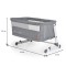 Pătuț Co-Sleeper 3în1 Cangaroo Day'n'Night, Antireflux, Barieră Rabatabilă, Țarc Joacă, 0-36 Luni