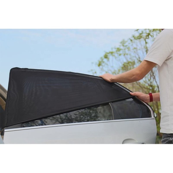 Parasolare Duble Auto Geam Lateral Cangaroo Sunnic, Set 2 buc, 74x49 cm, Fixare Velcro