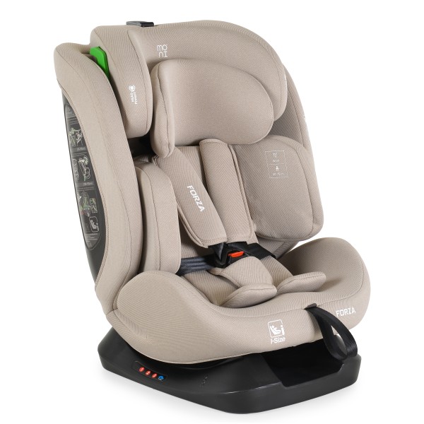 Scaun Auto Moni Forza Beige, ECE R129/04, Poziție de Somn Reglabilă, Ham 5 Puncte, HPS, 0-12 Ani
