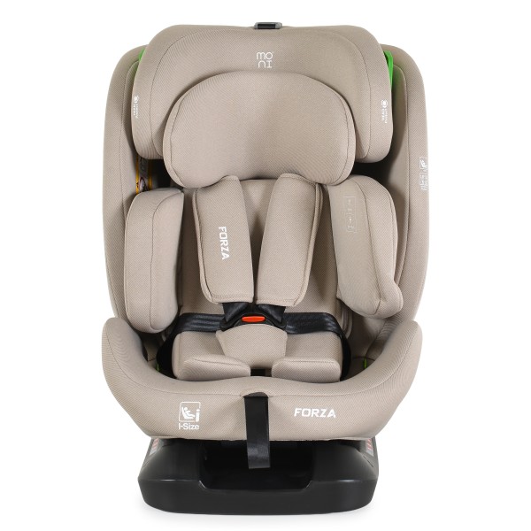 Scaun Auto Moni Forza Beige, ECE R129/04, Poziție de Somn Reglabilă, Ham 5 Puncte, HPS, 0-12 Ani