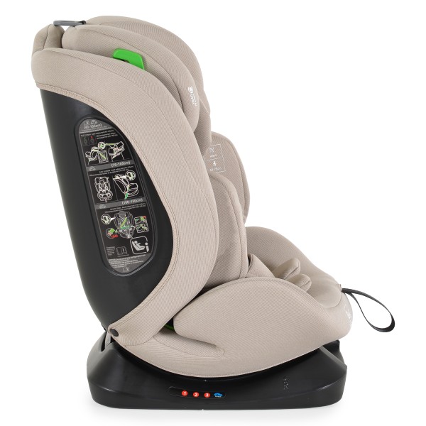 Scaun Auto Moni Forza Beige, ECE R129/04, Poziție de Somn Reglabilă, Ham 5 Puncte, HPS, 0-12 Ani