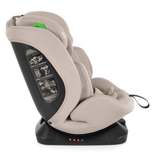 Scaun Auto Moni Forza Beige, ECE R129/04, Poziție de Somn Reglabilă, Ham 5 Puncte, HPS, 0-12 Ani