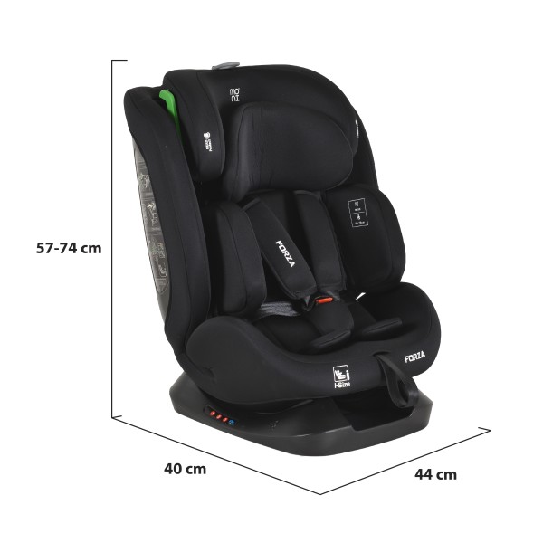 Scaun Auto Moni Forza Black, ECE R129/04, Poziție de Somn Reglabilă, Ham 5 Puncte, HPS, 0-12 Ani