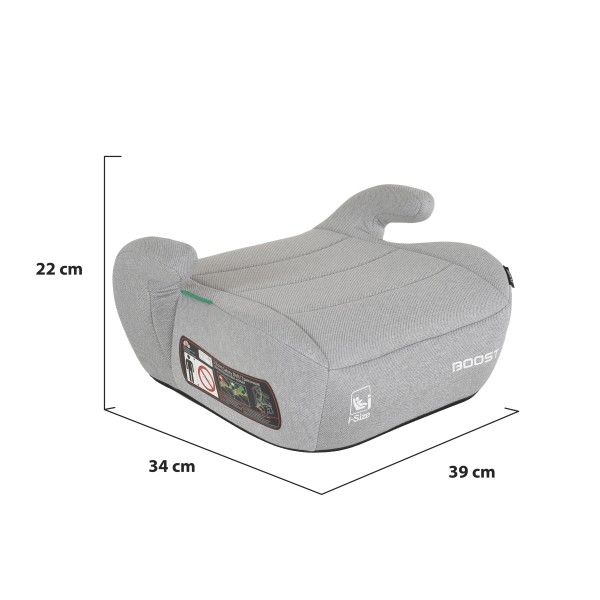 Înălțător Auto Moni Boost Grey i-Size, ECE R129/04, 125-150 cm, EPS+EPP, Compact 0,8 kg
