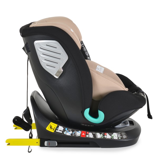 Scaun Auto Moni Serengeti Beige, i-Size R129, ISOFIX, Rotație 360°, SPS, 40-150 cm, 0-12 Ani