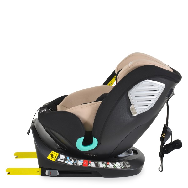 Scaun Auto Moni Serengeti Beige, i-Size R129, ISOFIX, Rotație 360°, SPS, 40-150 cm, 0-12 Ani