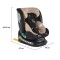 Scaun Auto Moni Serengeti Beige, i-Size R129, ISOFIX, Rotație 360°, SPS, 40-150 cm, 0-12 Ani