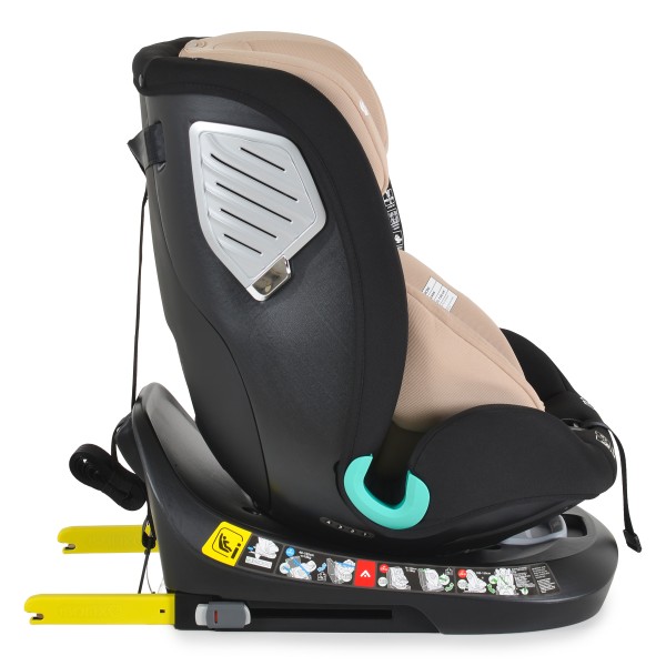 Scaun Auto Moni Serengeti Beige, i-Size R129, ISOFIX, Rotație 360°, SPS, 40-150 cm, 0-12 Ani