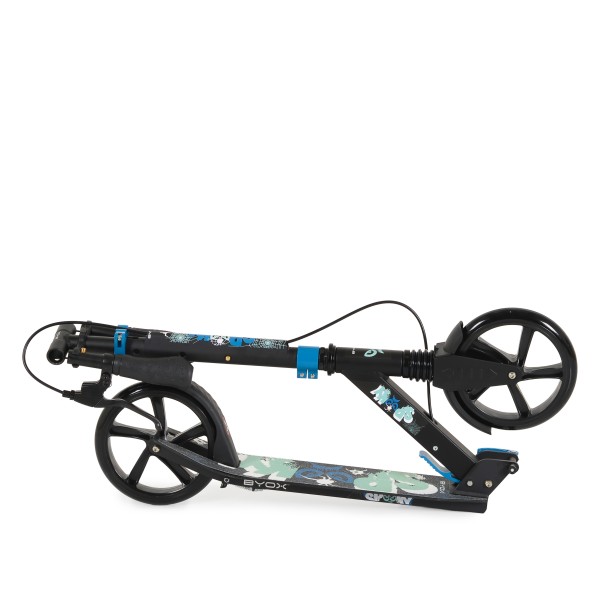 Trotineta Copii 8 Ani+ Byox Spooky Blue, Aluminiu, Roți PU 200 mm, Amortizor Față, Frână Mână