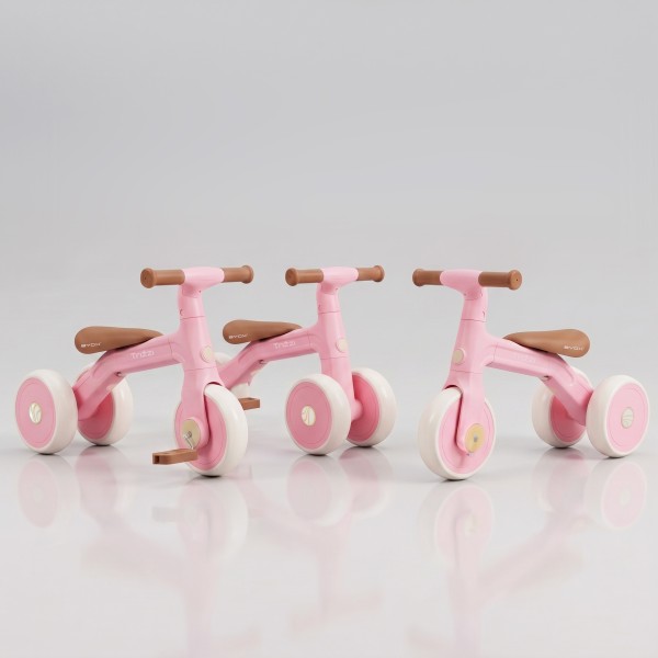 Bicicletă Echilibru 3 în1 Byox Trizzi Mini Pink, 12 Luni+, Anvelope EVA, Conversie Fără Unelte