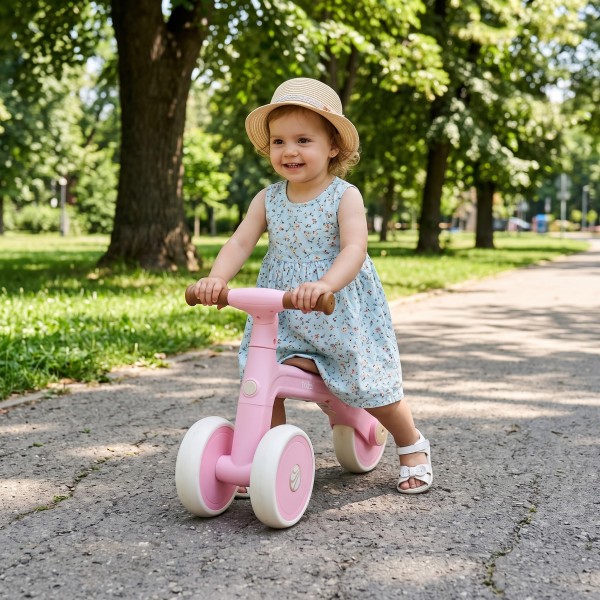 Bicicletă Echilibru 3 în1 Byox Trizzi Mini Pink, 12 Luni+, Anvelope EVA, Conversie Fără Unelte