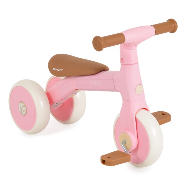Bicicletă Echilibru 3 în1 Byox Trizzi Mini Pink, 12 Luni+, Anvelope EVA, Conversie Fără Unelte