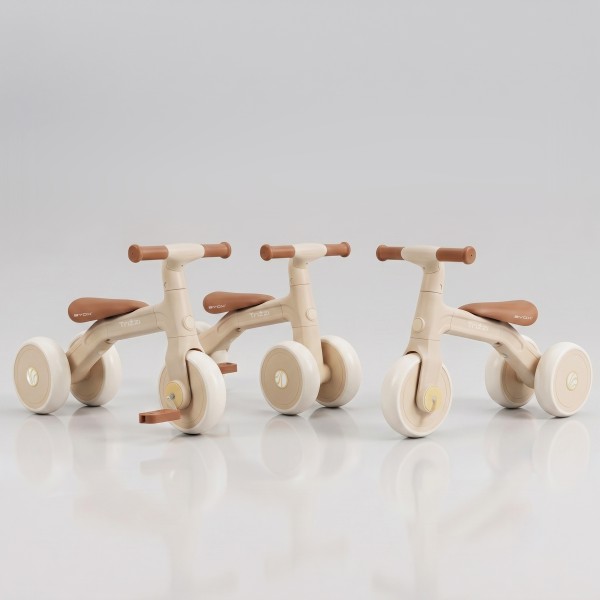 Bicicletă Echilibru 3 în1 Byox Trizzi Mini Beige, 12 Luni+, Anvelope EVA, Conversie Fără Unelte