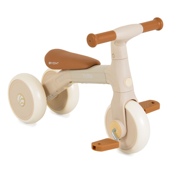 Bicicletă Echilibru 3 în1 Byox Trizzi Mini Beige, 12 Luni+, Anvelope EVA, Conversie Fără Unelte