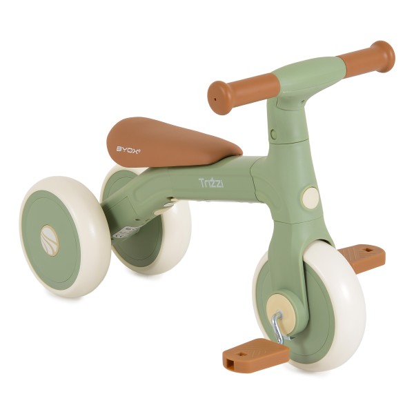 Bicicletă Echilibru 3 în1 Byox Trizzi Mini Green, 12 Luni+, Anvelope EVA, Conversie Fără Unelte