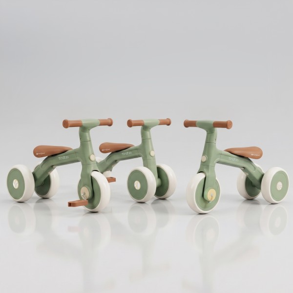 Bicicletă Echilibru 3 în1 Byox Trizzi Mini Green, 12 Luni+, Anvelope EVA, Conversie Fără Unelte