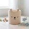Coș Textil Depozitare Jucării Copii Moni Toys Milo Beige, Bouclé, Ursuleț Brodat, 30x30 cm, 40 L
