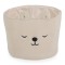 Coș Textil Depozitare Jucării Copii Moni Toys Milo Beige, Bouclé, Ursuleț Brodat, 30x30 cm, 40 L