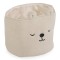 Coș Textil Depozitare Jucării Copii Moni Toys Milo Beige, Bouclé, Ursuleț Brodat, 30x30 cm, 40 L