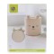 Coș Textil Depozitare Jucării Copii Moni Toys Milo Beige, Bouclé, Ursuleț Brodat, 30x30 cm, 40 L