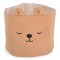 Coș Textil Depozitare Jucării Copii Moni Toys Milo Ivory, Bouclé, Ursuleț Brodat, 30x30 cm, 40 L