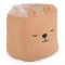 Coș Textil Depozitare Jucării Copii Moni Toys Milo Ivory, Bouclé, Ursuleț Brodat, 30x30 cm, 40 L